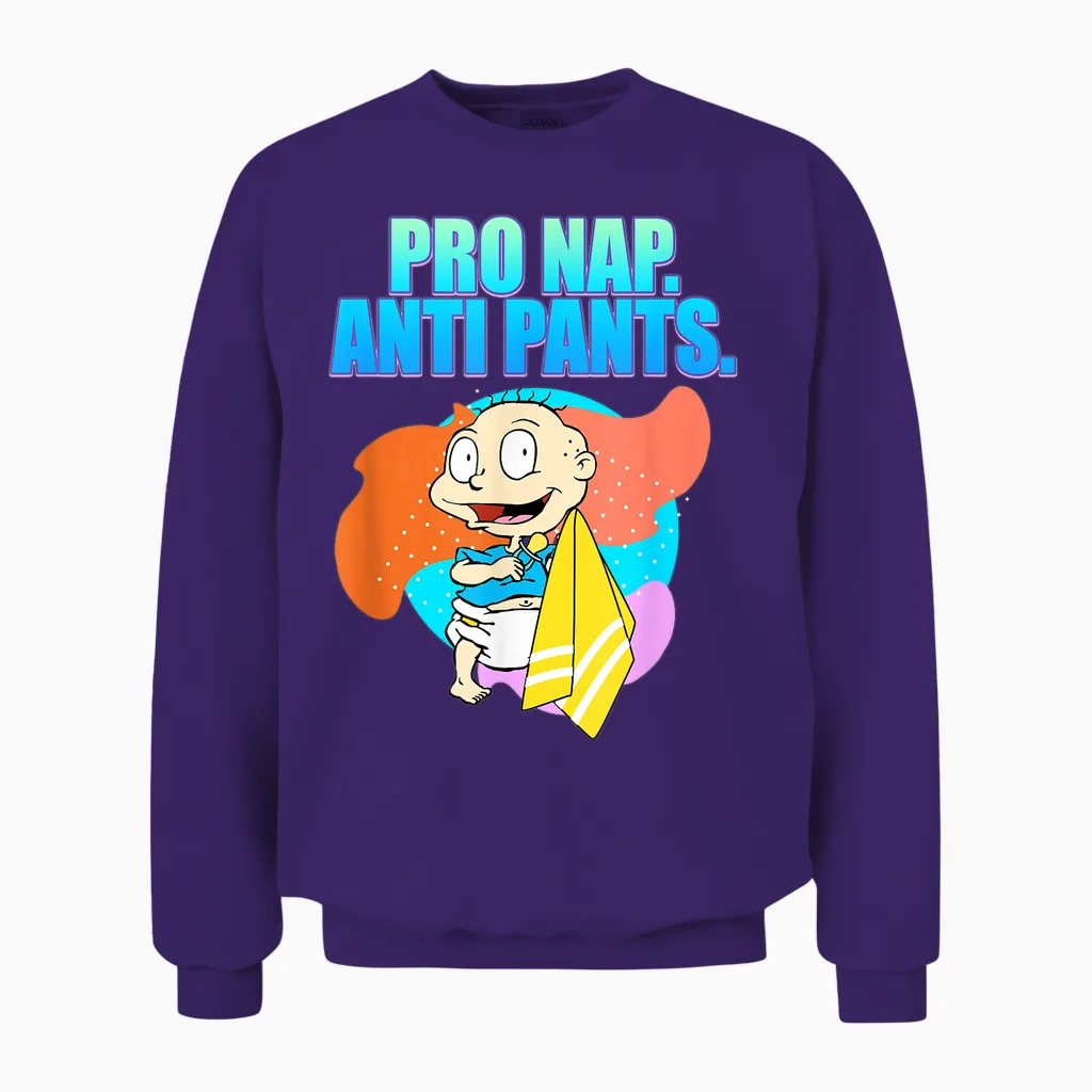 Tommy Pickles - Pro Nap. Anti Pants. Unisex Sweatshirt in Purple