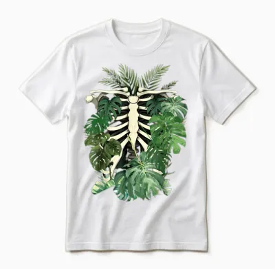 Skeleton Plant Body Monstera Leaf Plant Mom Gardening Woman Unisex T-Shirt - White