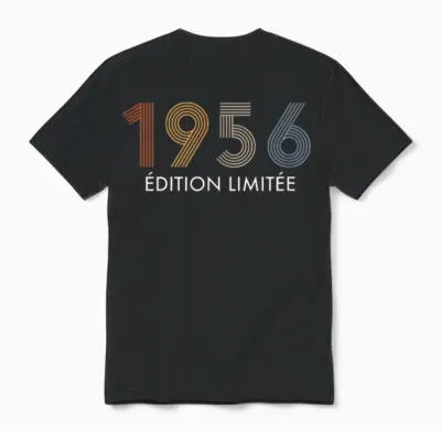 1956 Limited Edition 70 Years Birthday Unisex T-Shirt - Black
