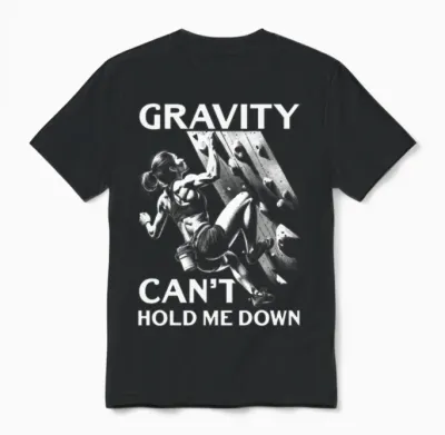 Bouldering Girl Boulderer Rock Climbing Wall Unisex T-Shirt - Black
