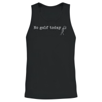 No Golf Today Funny Sad Stick Man Golfing Joke Unisex Tank Top - Black – 2