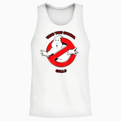 Ghostbusters Who You Gonna Call? Logo Unisex Tank Top - White