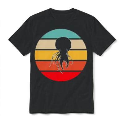 Jellyfish Retro Unisex T-Shirt - Black