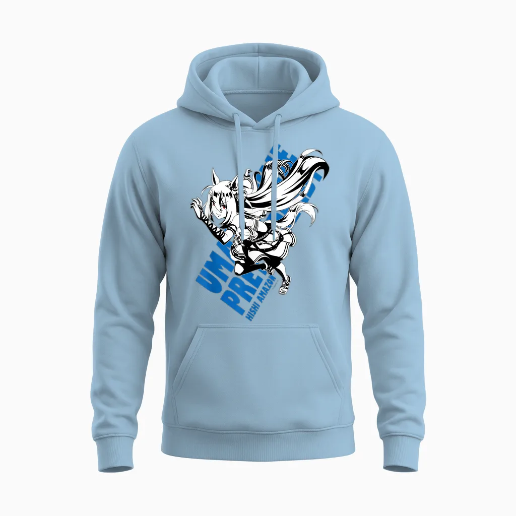 Umamusume: Pretty Derby Hishi Amazon Unisex Hoodie in Light Blue