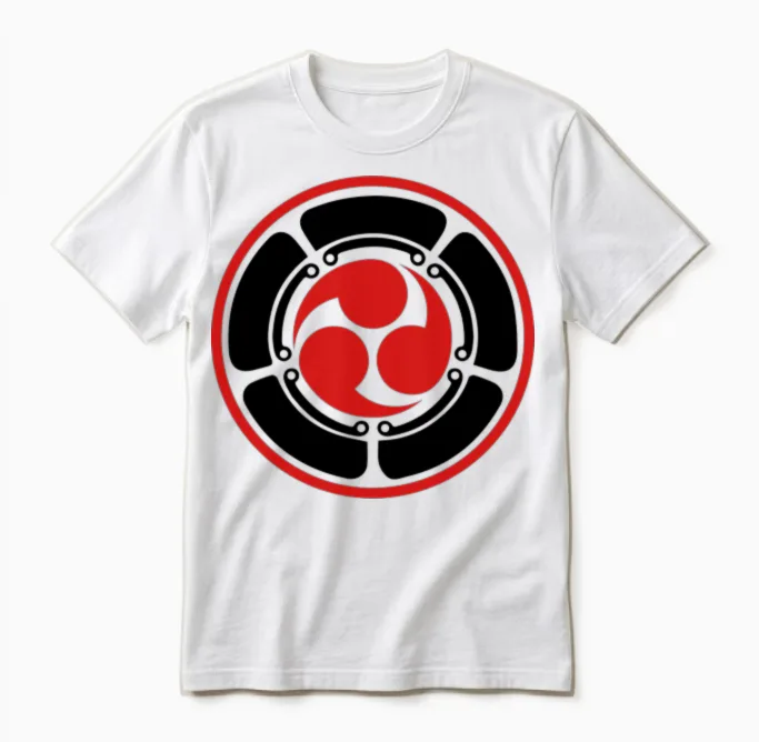 Japan Symbol Mitsu Tomoe Shinto Aikido Judo Karate Unisex T-Shirt in White