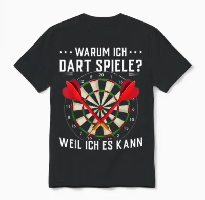 Dartspieler Tshirt Dart Kneipe Dartboard Dartsport Herren Unisex T-Shirt - Black
