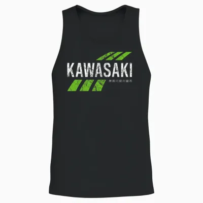 Retro Vintage Kawasaki Green City Pour Hommes Ou Femmes T-Shirt Haut De Gamme Unisex Tank Top - Black
