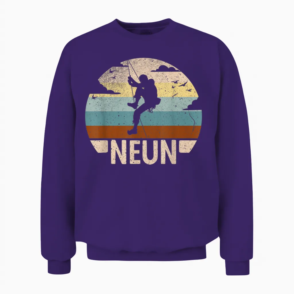 Kletterer Bouldern 9 Jahre Jungen 9 Geburtstag Klettern Unisex Sweatshirt in Purple