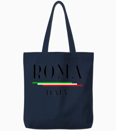 Italia: Roma Italy Tote Bags - Navy
