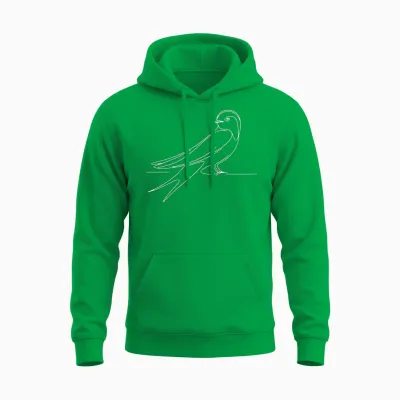 Hirondelle Linéaire Ornithologue T-Shirt Haut De Gamme Unisex Hoodie - Irish Green