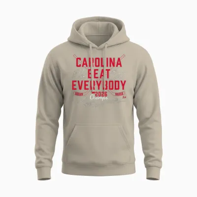 Beat Everybody 2026 Champs - Carolina Hockey Unisex Hoodie - Sand