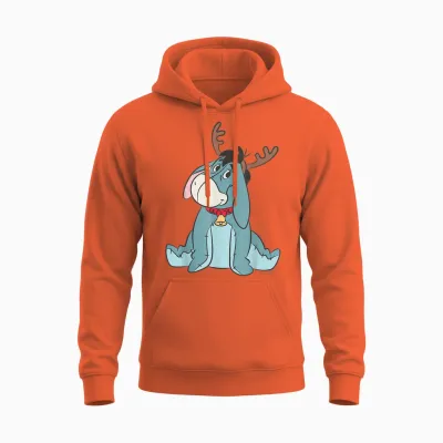 Disney Eeyore Christmas Reindeer Winnie the Pooh Holiday Unisex Hoodie - Orange