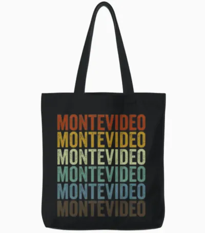 Montevideo Uruguay Retro Vintage Tote Bags - Black