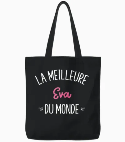Woman Humor Personalized Gift Bff First Name Eva Tote Bags - Black
