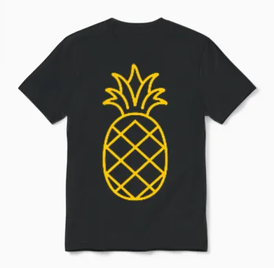 Kleine Ananasfrucht, Minimalistische Einfache Ananas Unisex T-Shirt - Black