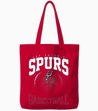 Official Nba San Antonio Spurs X T-Shirt Files Tote Bags - Red