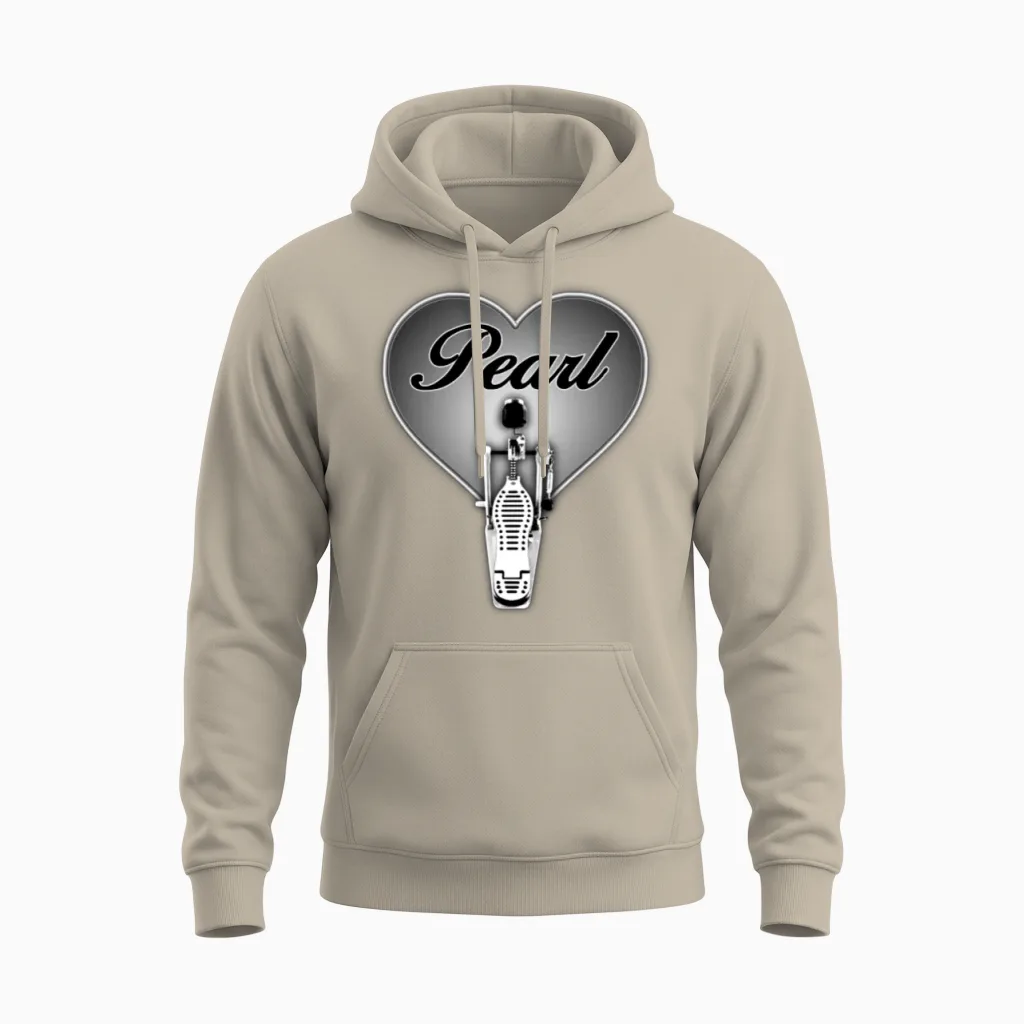 Pearl in Heart Unisex Hoodie in Sand