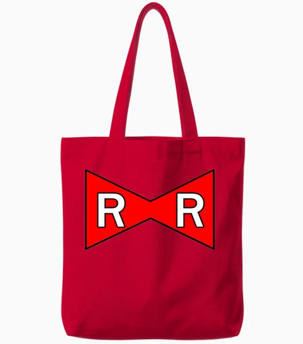 Android 17 Red Ribbon Army - Awareness Tote Bags in Red