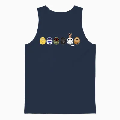 Star Wars Classic Characters Easter Eggs Spring T-Shirt, Black Unisex Tank Top - Navy