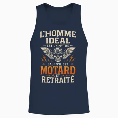 Biker Retirement Motorcycle Gift Funny Man Motorcycle Biker Unisex Tank Top - Navy