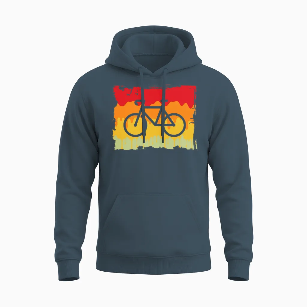 Cycling Retro Unisex Hoodie in Dark Heather