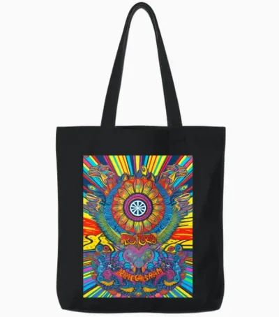 Retro 60s Tote Bags - Black