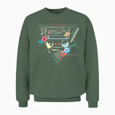 Ghettoblaster Retro Graffiti Unisex Sweatshirt - Military Green