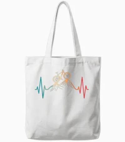 Herzschlag Fahrrad Radfahrer Mountainbike Radsport Herren Tote Bags - White