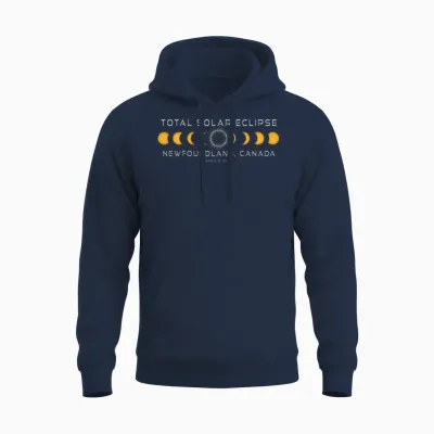 Newfoundland Canada Solar Eclipse 2024 April 8 Unisex Hoodie - Navy