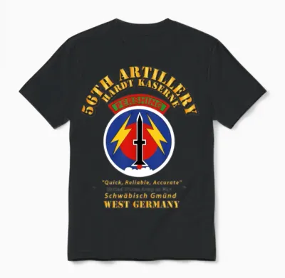 Army 56th Artillery Command Pershing Hardt Kaserne Unisex T-Shirt - Black