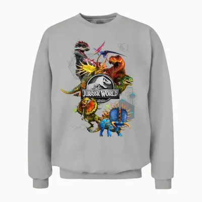 Jurassic World Genetic Dinosaur Mashup Unisex Sweatshirt - Ash