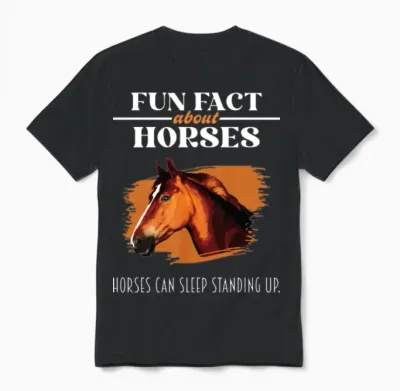 Fun Fact About Horses - Horse Lover Unisex T-Shirt - Black