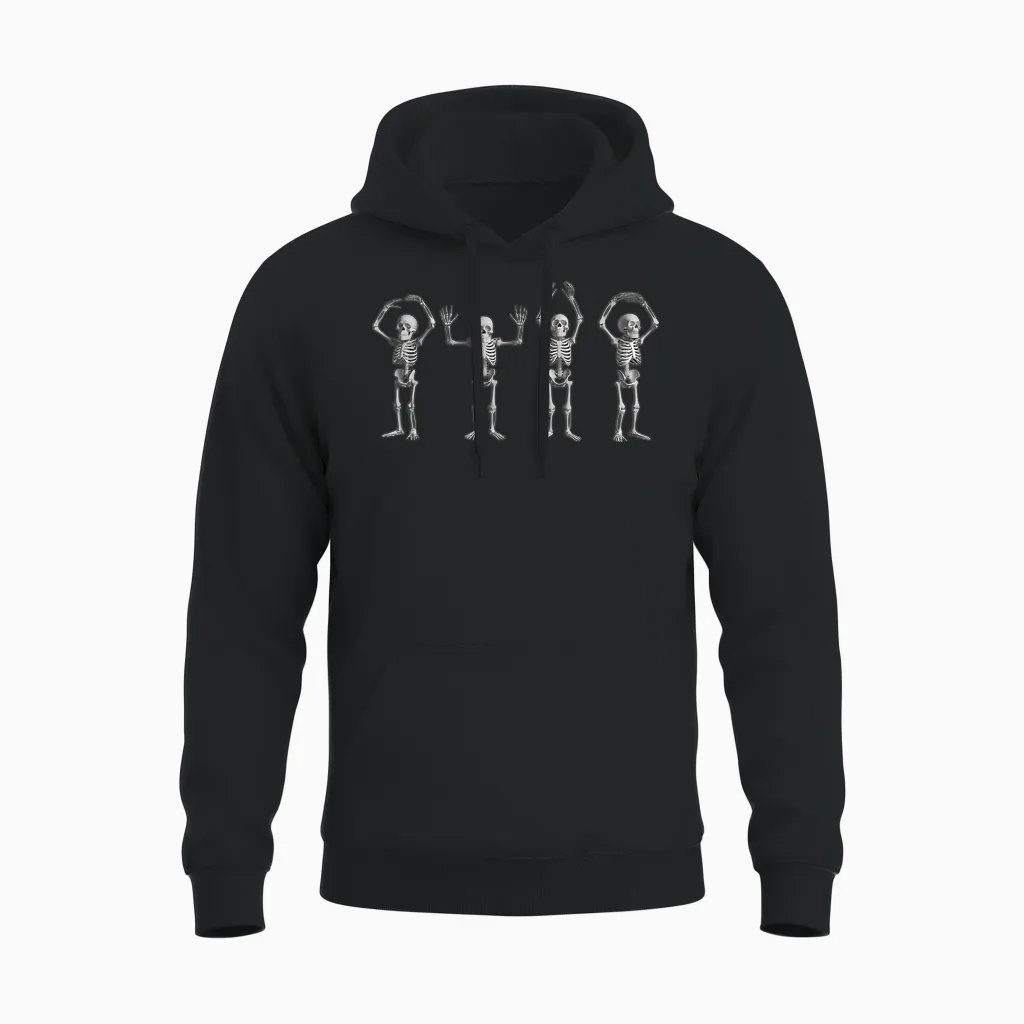 Funny O-H-I-O State Skeleton Ohio Vintage Halloween Women Unisex Hoodie in Black