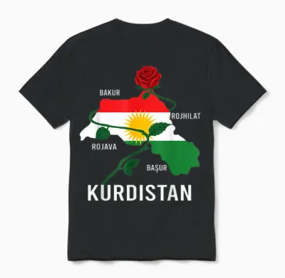 Kurdistan-Flagge Nowruz, Bakur Rojava Bashur, I Love Kurdistan Unisex T-Shirt - Black