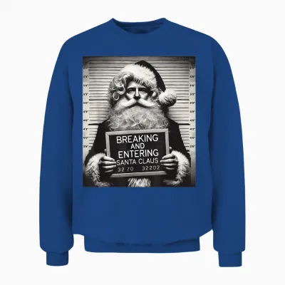 Santa Mugshot Funny Christmas Santa Xmas Unisex Sweatshirt - Royal