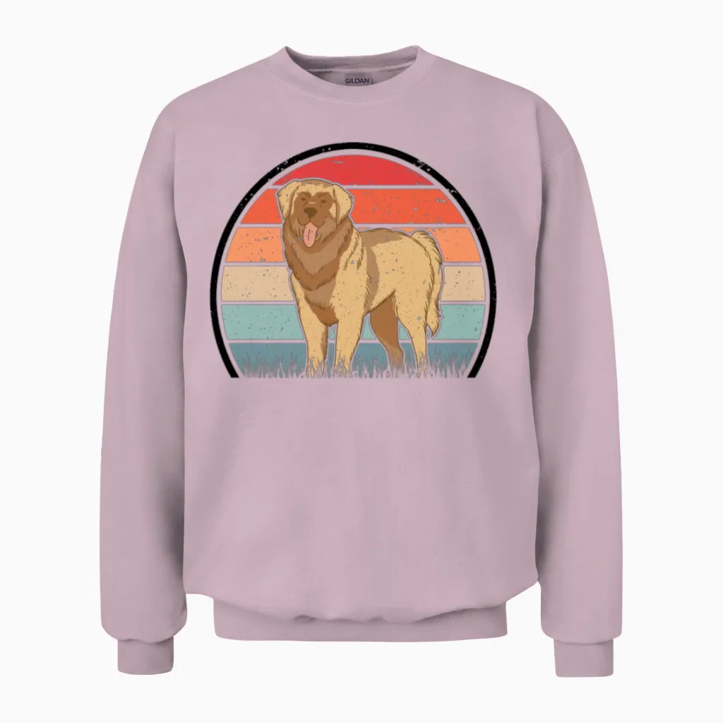 Leonberger Retro Unisex Sweatshirt in Light Pink