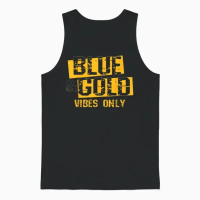 Blue and Gold Shirt Game Day Group Tee High School Football Unisex Tank Top - Black