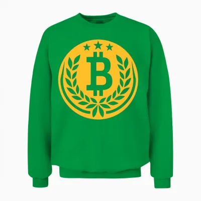 Emblem Bitcoin Laurel Wreath Unisex Sweatshirt - Irish Green