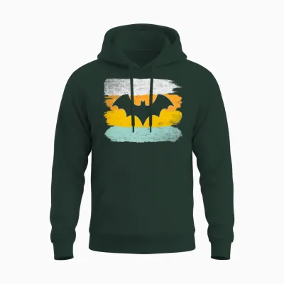 Bat Retro Unisex Hoodie - Forest