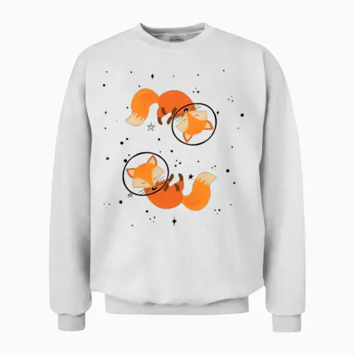 Space Fox Unisex Sweatshirt - White