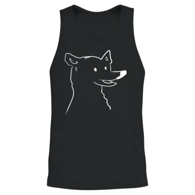 Cartoon Dog Head Icon Animal Unisex Tank Top - Black