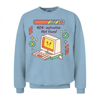 Retro Computer 404 Mood Unisex Sweatshirt - Light Blue