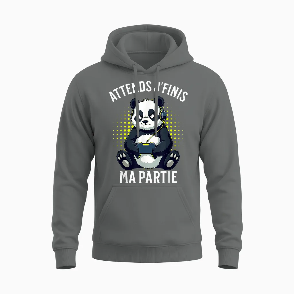 Video Games Panda Gaming Boy Gamer T-Shirt, Black, S Unisex Hoodie in Graphite Heather