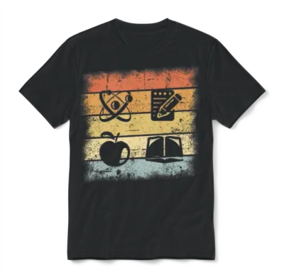 Teacher Retro Unisex T-Shirt - Black