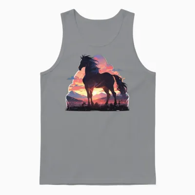 Horse Horses Ross Gaul Riding Horse Head Rider Unisex Tank Top - Sport Grey