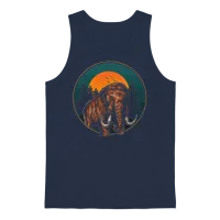 Mammoth Retro Prehistoric Animal Unisex Tank Top - Navy – 1
