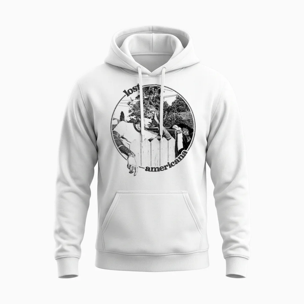 Official Mgk Lost Americana Fence Photo Unisex Hoodie in White