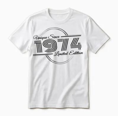 Uniquely Retro Since Vintage 1974 Unisex T-Shirt - White