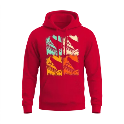 Retro Piano Pop Art Pianist Retro Keyboard Music Unisex Hoodie - Red