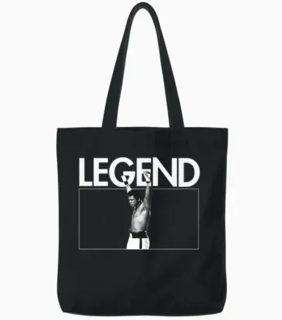Muhammad Ali Legend Tote Bags - Black
